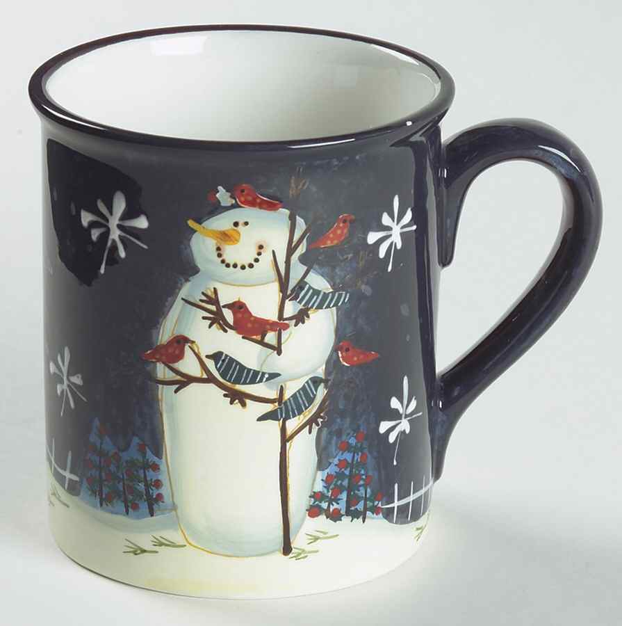 Twilight Snowman (White Stars) Mug by Certified International-1