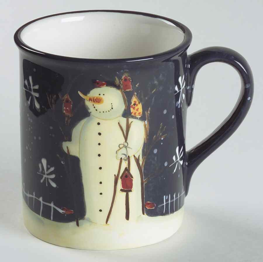 Twilight Snowman (White Stars) Mug by Certified International-1