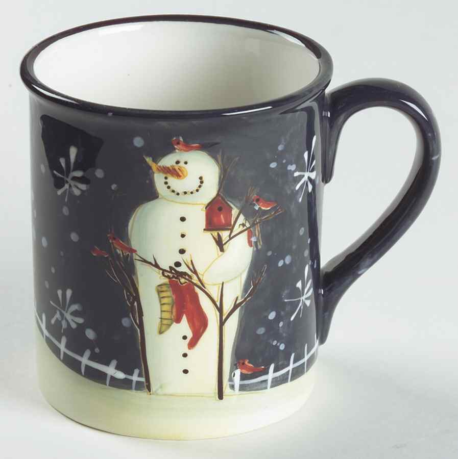 Twilight Snowman (White Stars) Mug by Certified International-1