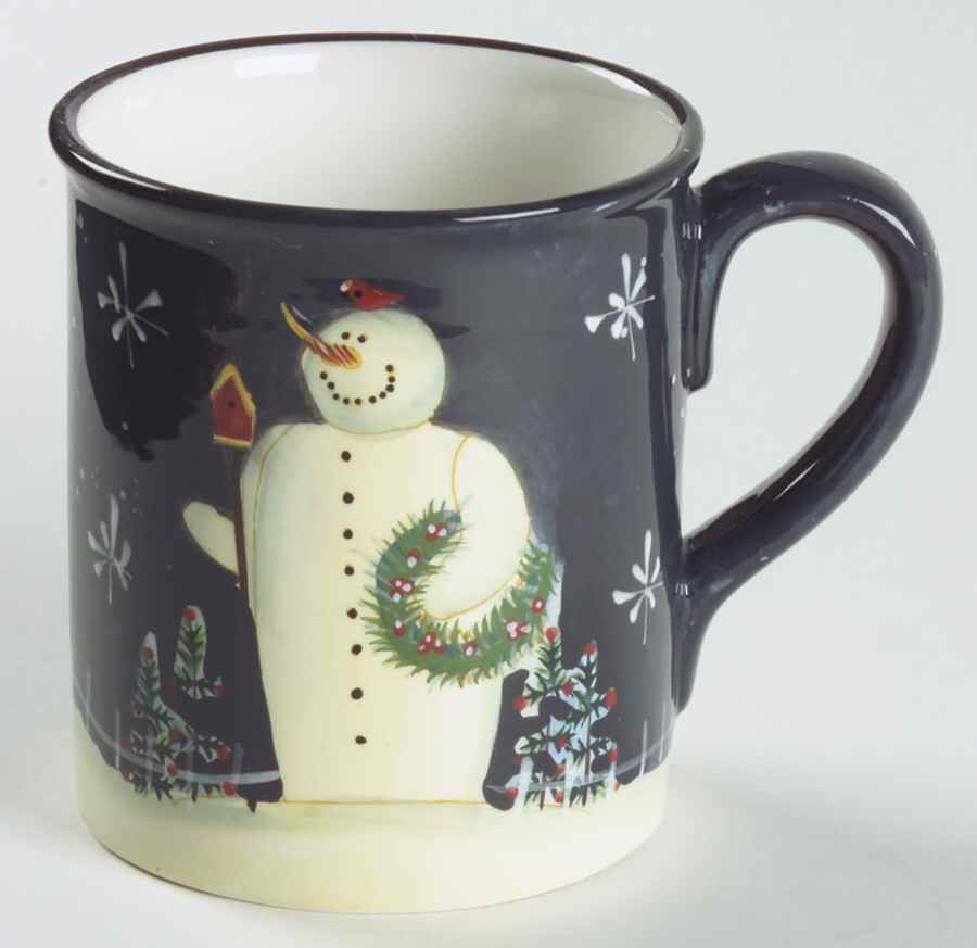 Twilight Snowman (White Stars) Mug by Certified International-1