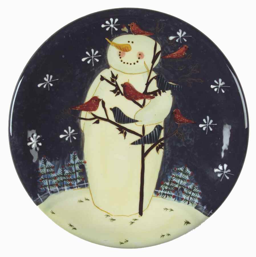 Twilight Snowman (White Stars) Salad Plate by Certified International-1