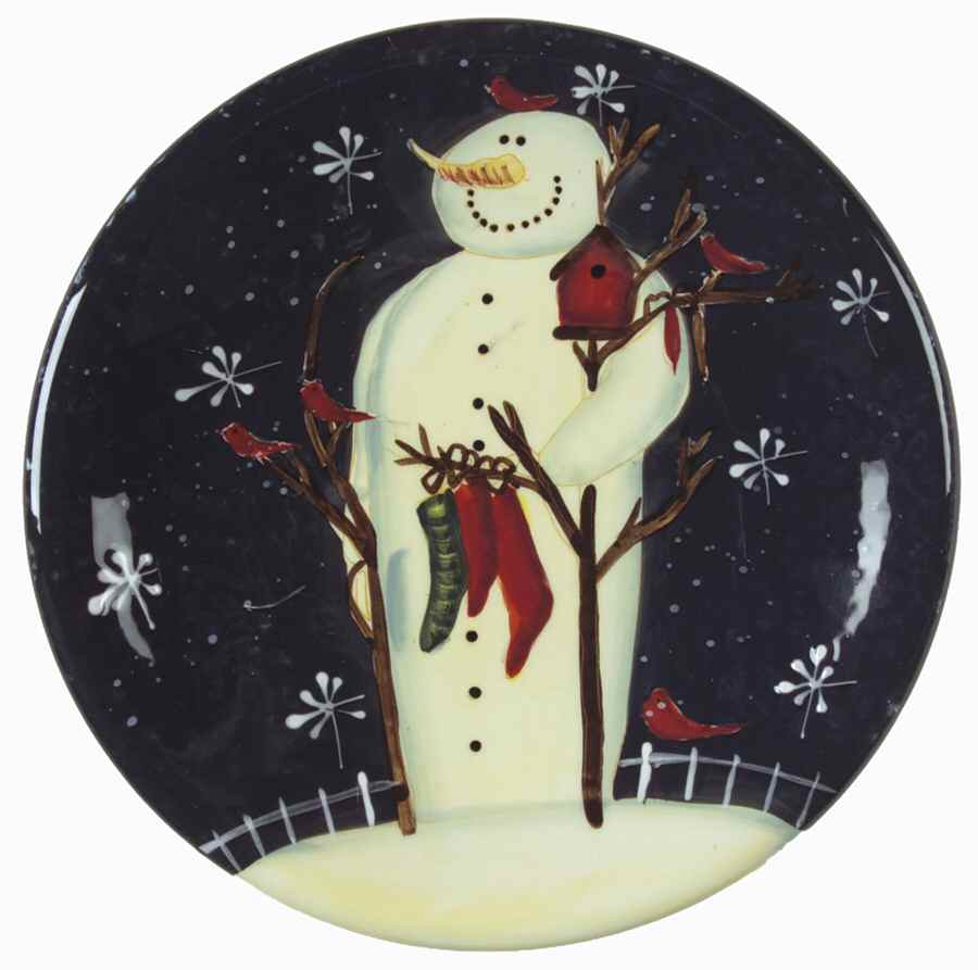 Twilight Snowman (White Stars) Salad Plate by Certified International-1