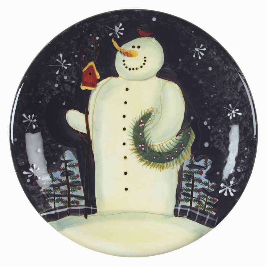 Twilight Snowman (White Stars) Salad Plate by Certified International-1