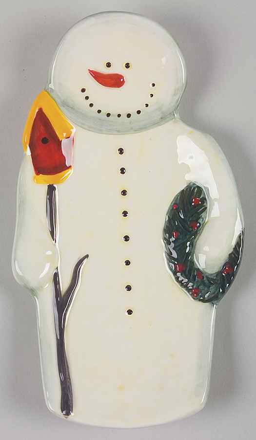 Twilight Snowman (White Stars) Spoon Rest/Holder (Holds 1 Spoon) by Certified International-1