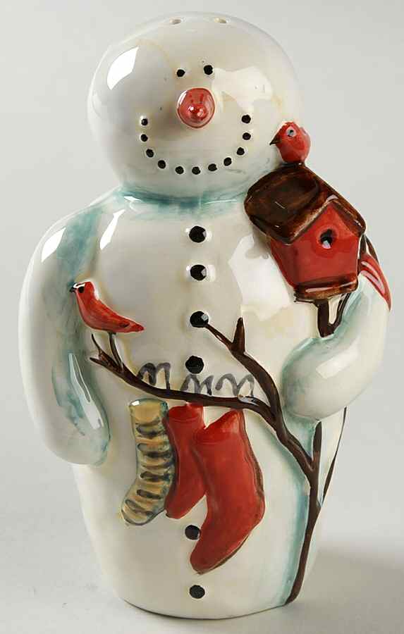 Twilight Snowman (White Stars) Figural Pepper Shaker by Certified International-1