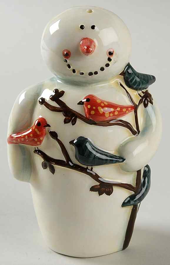 Twilight Snowman (White Stars) Figural Salt Shaker by Certified International-1
