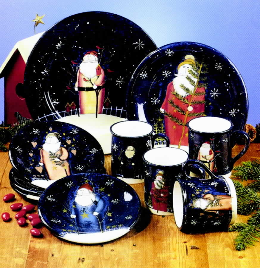 Twilight Santa (Blue Handles) Dinner Plate by Certified International-1
