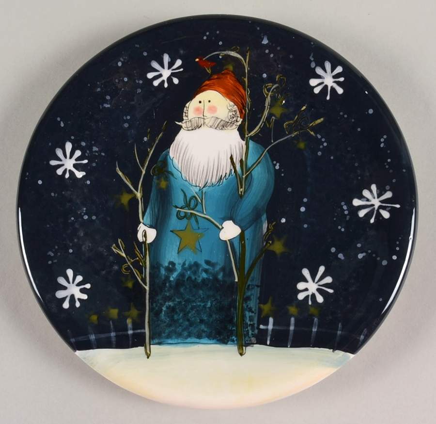 Twilight Santa (Blue Handles) Salad/Dessert Plate by Certified International-1