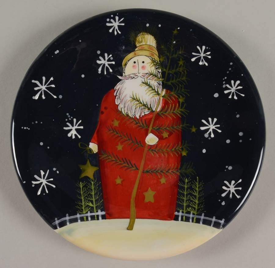 Twilight Santa (Blue Handles) Salad/Dessert Plate by Certified International-1