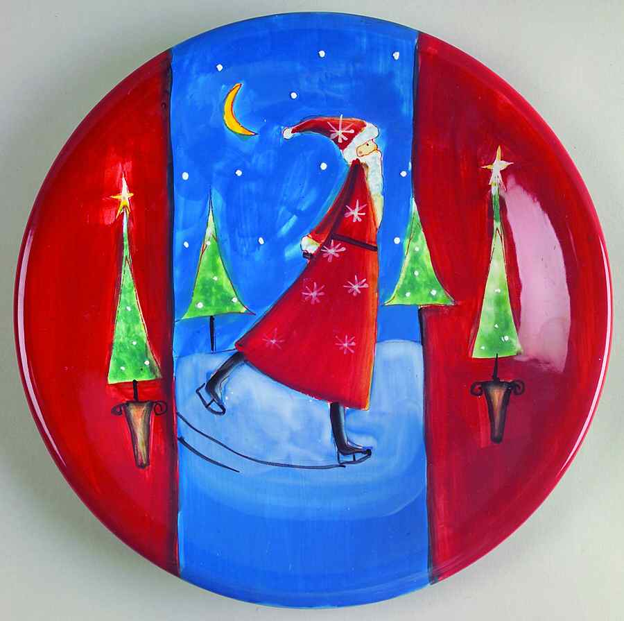Santa On Ice (Red Handles) Salad/Dessert Plate by Certified International-1