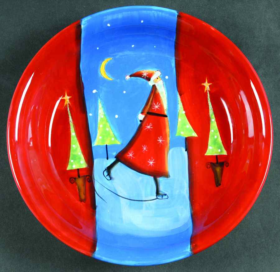 Santa On Ice (Red Handles) 9" Soup/Pasta Bowl by Certified International-1