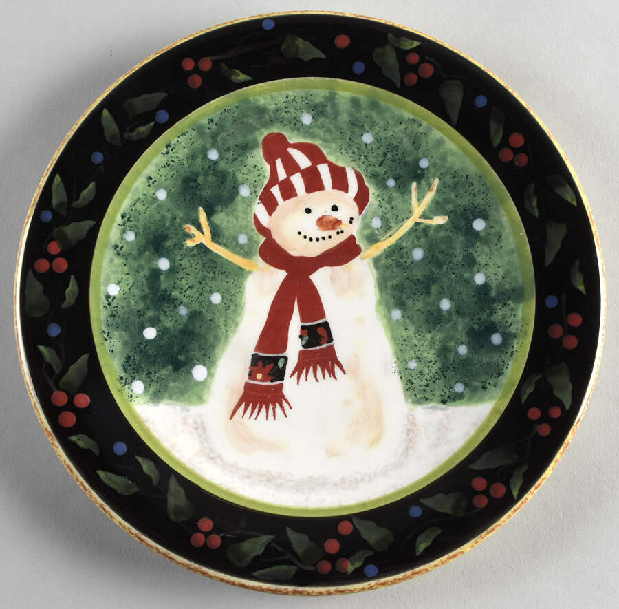 Antique Christmas Salad/Dessert Plate by Certified International-1