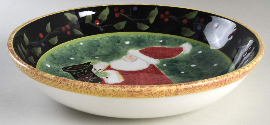 Antique Christmas 13" Pasta Serving Bowl by Certified International-1