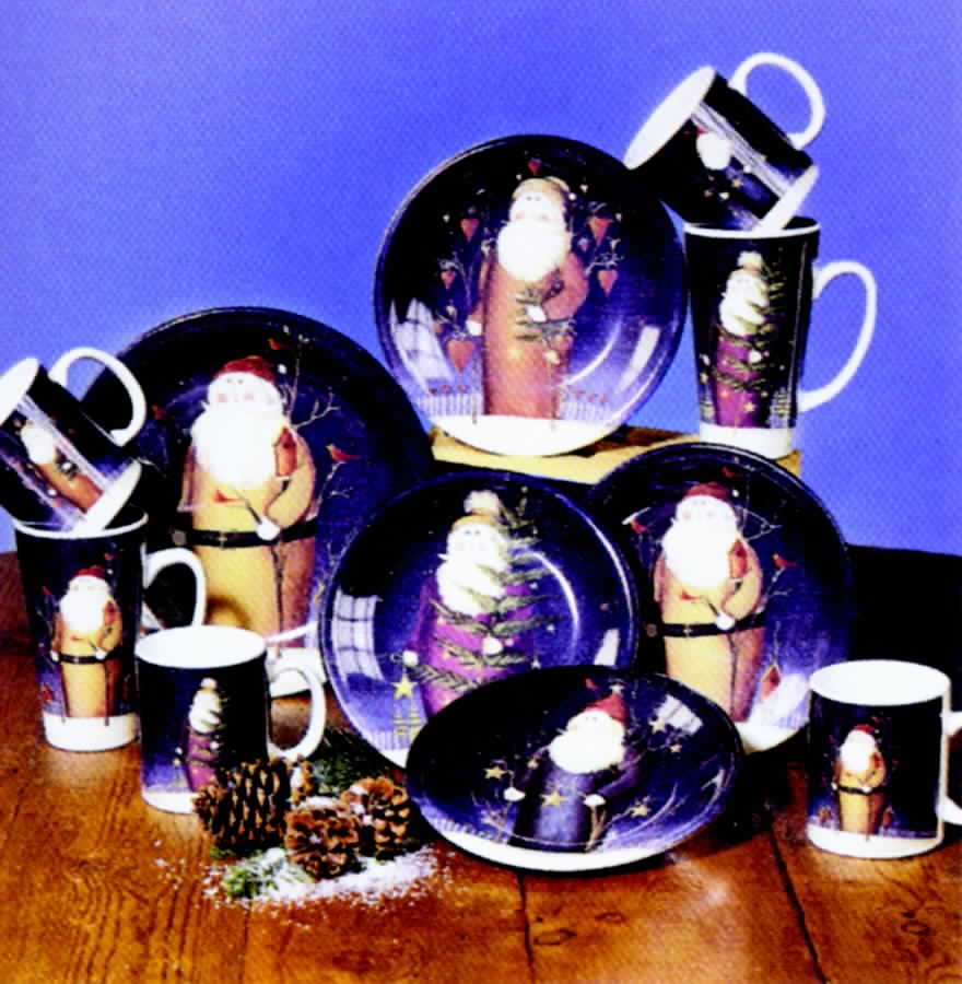 Twilight Santa (White Handles) Dinner Plate by Certified International-1