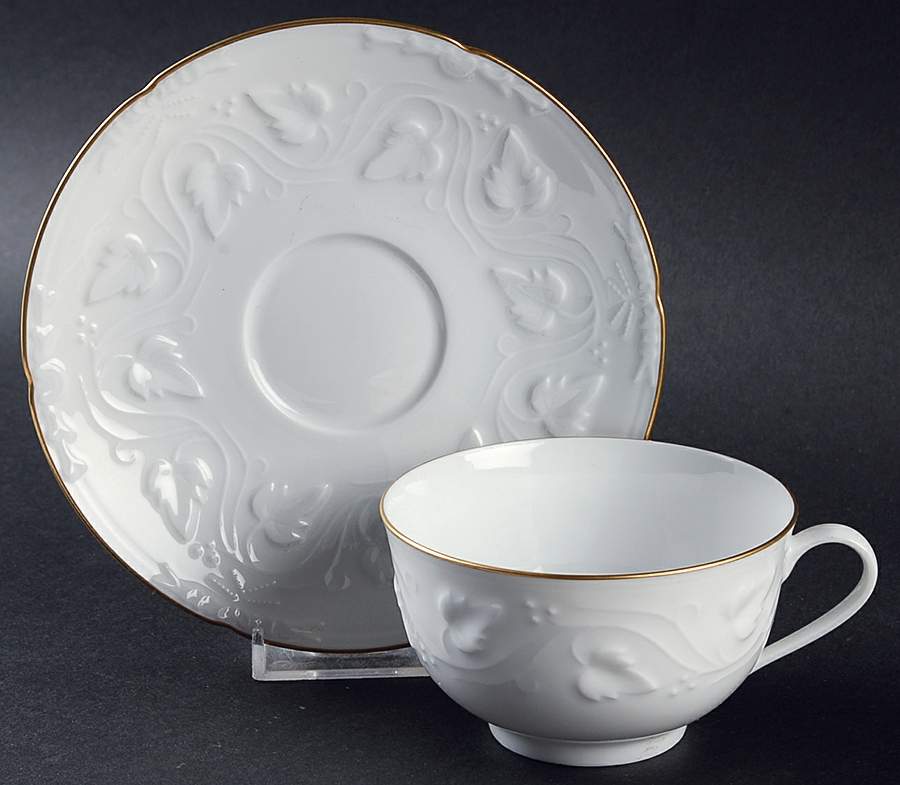 Fil D'Or Flat Cup & Saucer Set by Charles Field Haviland-1