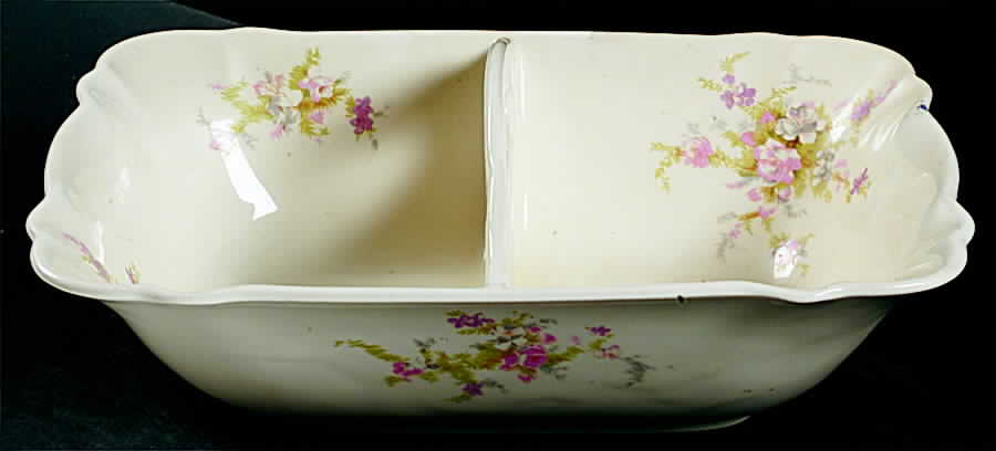 CRO239 Rectangular Divided Vegetable Bowl by Crooksville-1