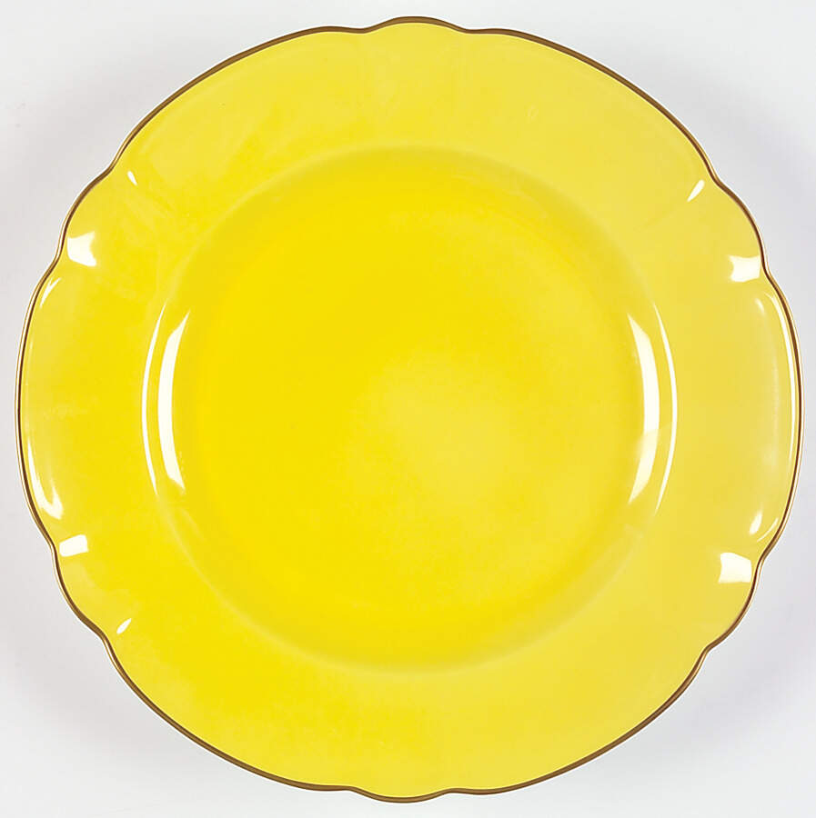 Eventail Yellow Dinner Plate by Charles Field Haviland-1