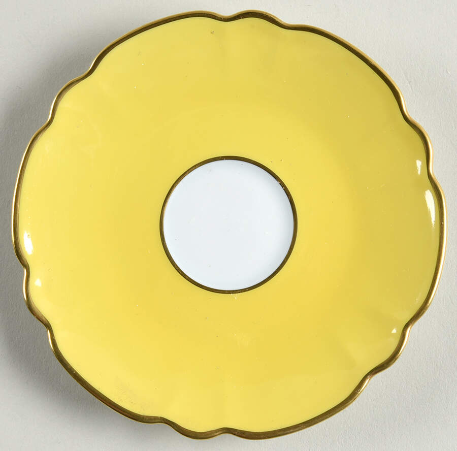 Eventail Yellow Saucer for Demitasse Cup by Charles Field Haviland-1