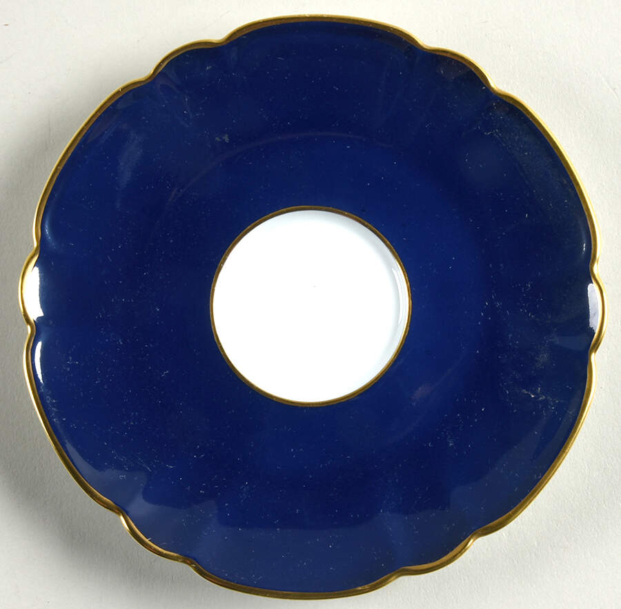 Eventail Dark Blue (Blue Ambassade) Saucer by Charles Field Haviland-1