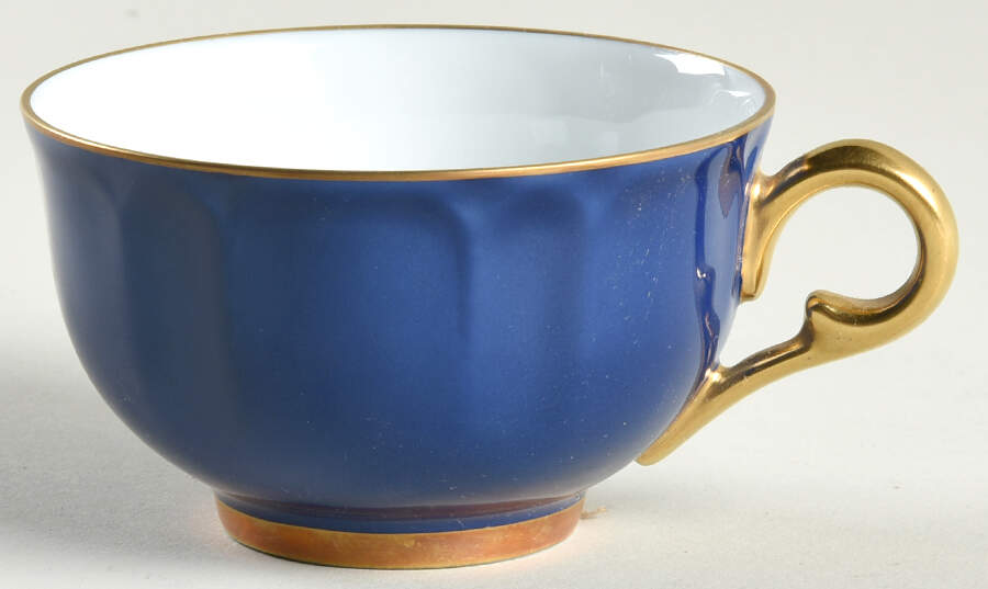 Eventail Dark Blue (Blue Ambassade) Flat Cup by Charles Field Haviland-1