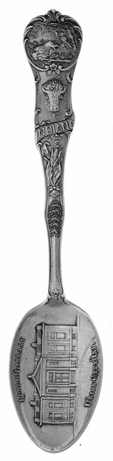 States & Cities Souvenir Spoons(Sterling) Indiana Five O'Clock Spoon by Watson-1