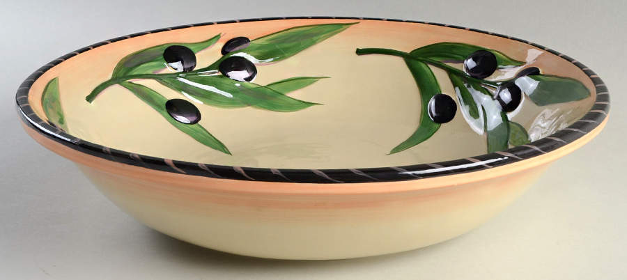 Oliva Rustica 15" Pasta Serving Bowl by Clay Art-1