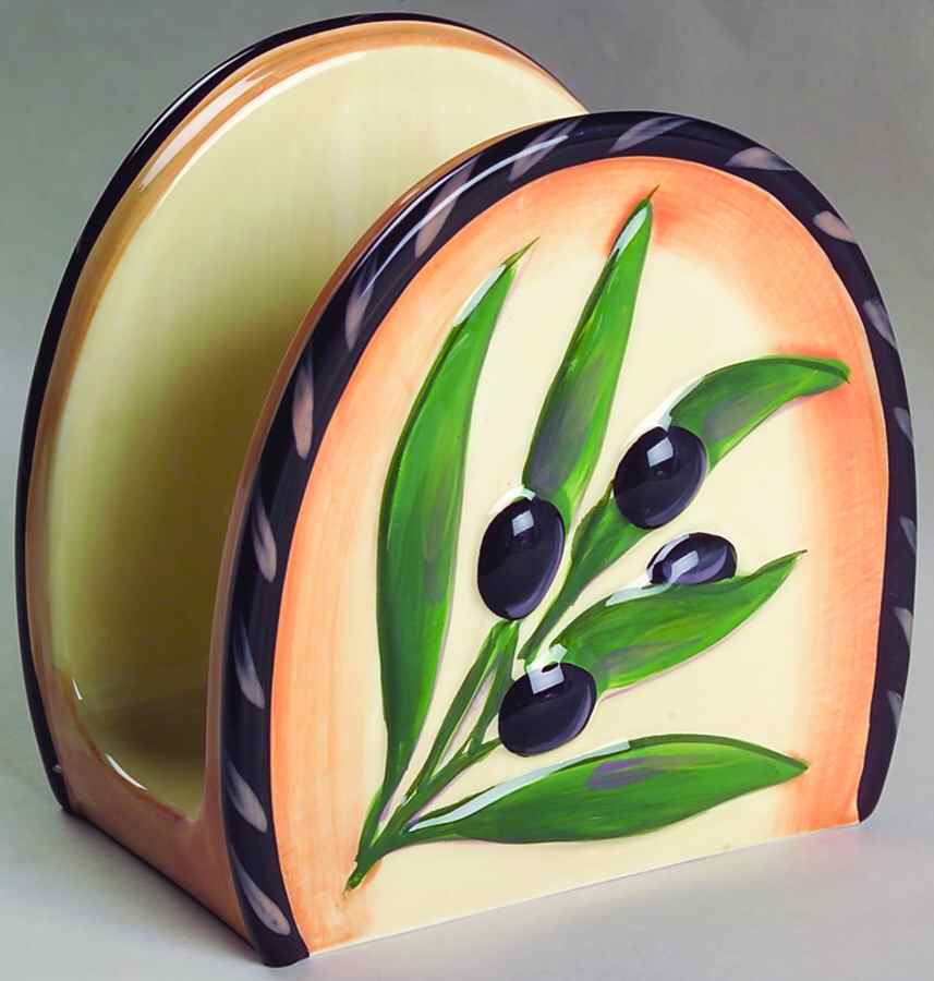 Oliva Rustica Napkin Holder by Clay Art-1