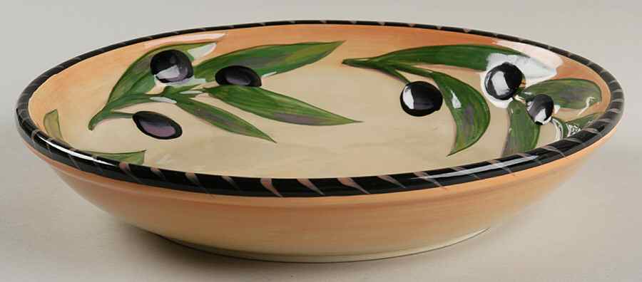 Oliva Rustica 9" Individual Pasta Bowl by Clay Art-1