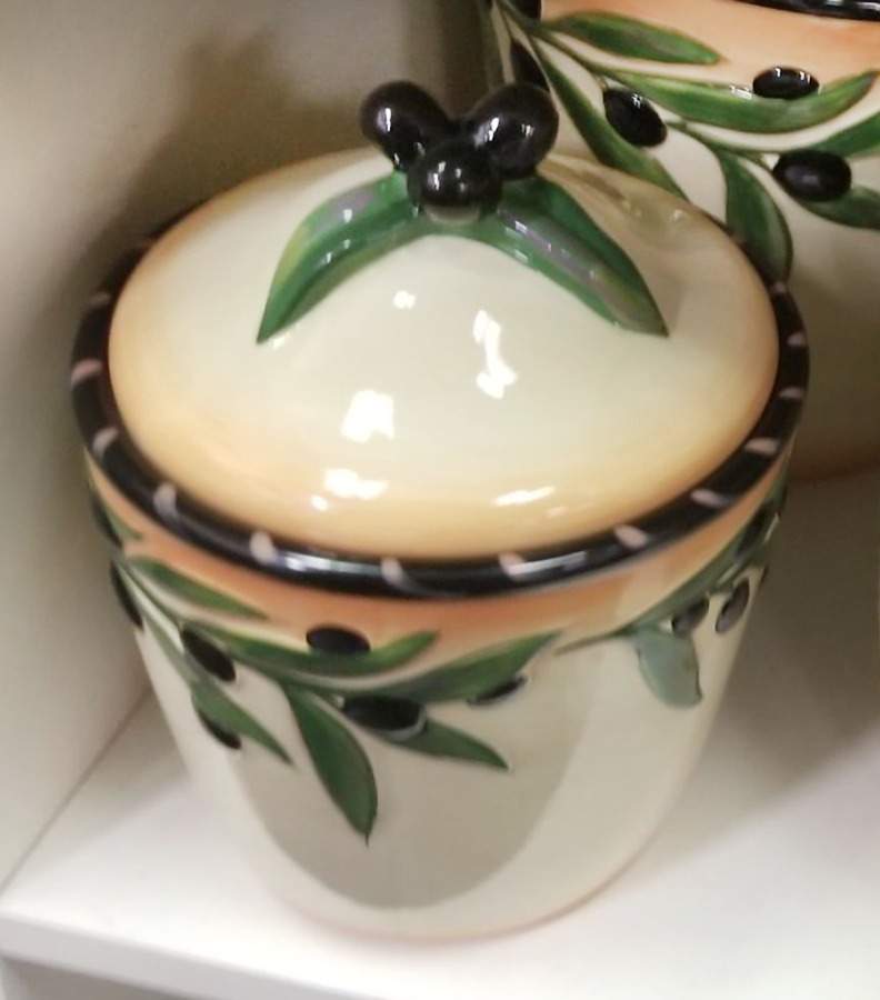 Oliva Rustica Small Canister & Lid by Clay Art-1