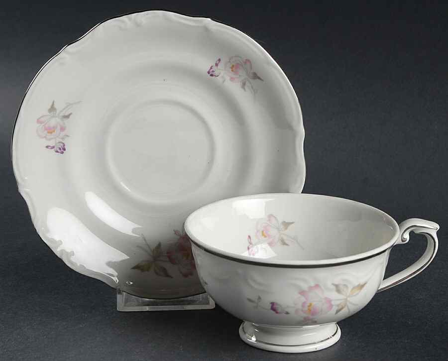 Theresa Footed Cup & Saucer Set by Chodziez-Poland-1