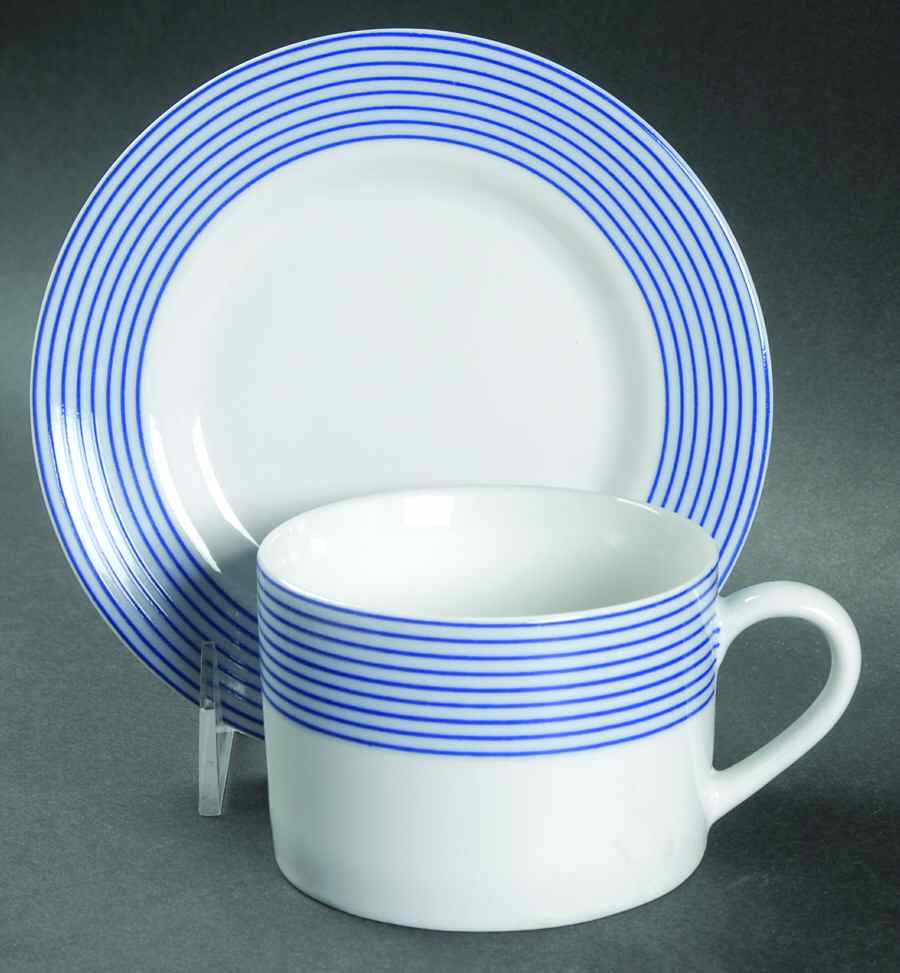 Spinnaker Flat Cup & Saucer Set by Crate & Barrel-1