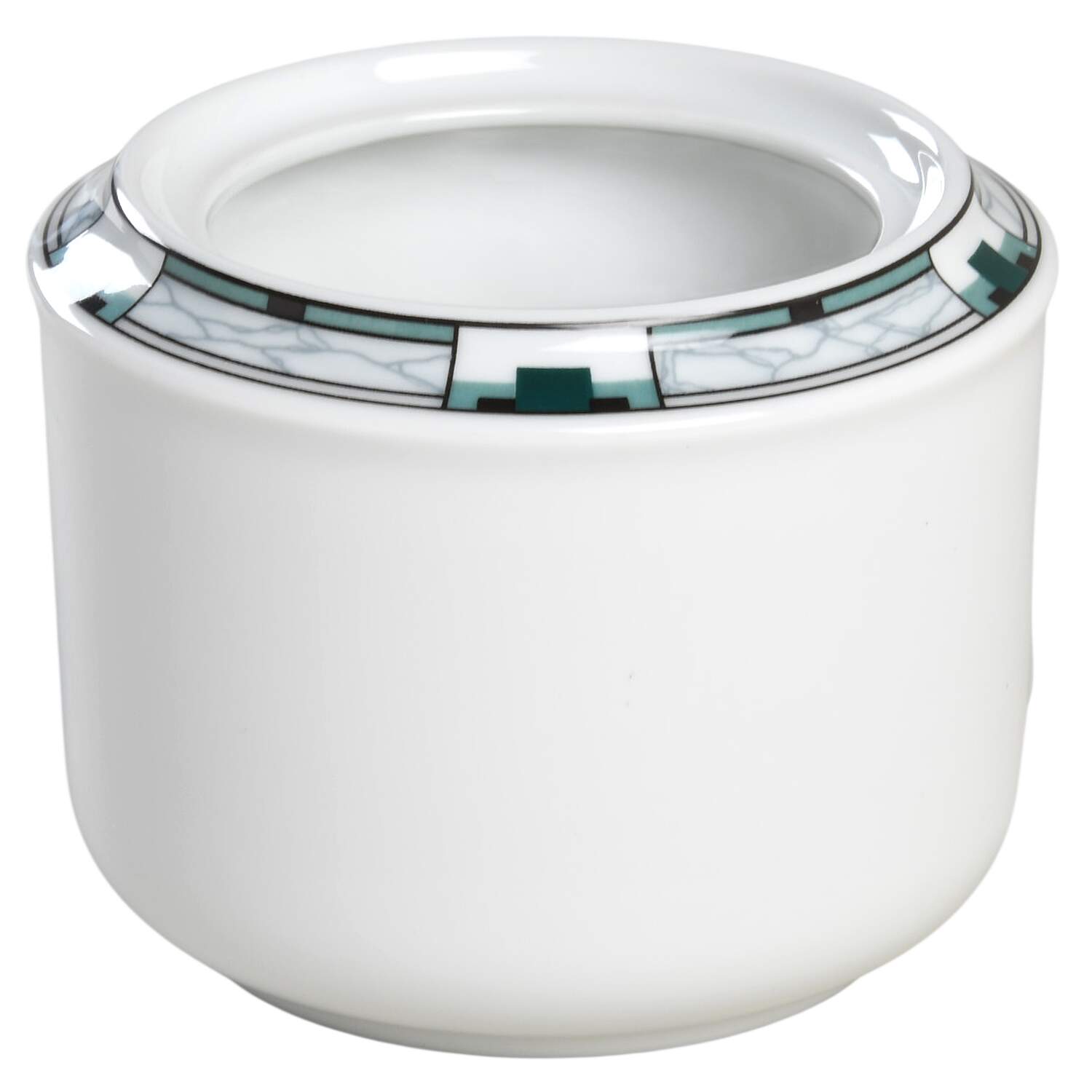 Prestige Aqua Black Sugar Bowl No Lid by Crown Porcelain-1