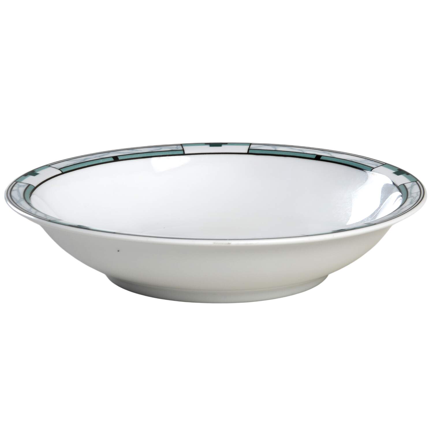 Prestige Aqua Black Rim Soup Bowl by Crown Porcelain-1