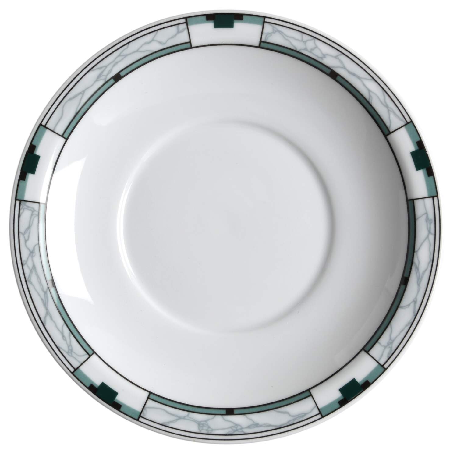 Prestige Aqua Black Saucer by Crown Porcelain-1