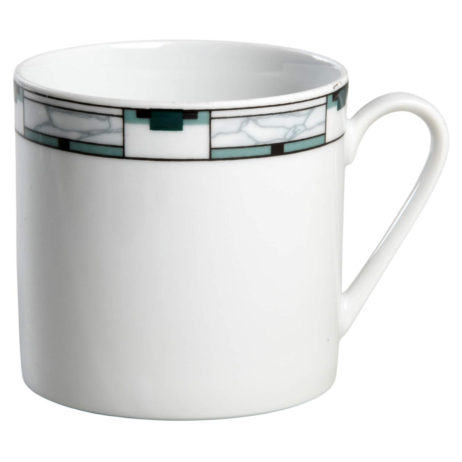 Prestige Aqua Black Flat Cup by Crown Porcelain-1