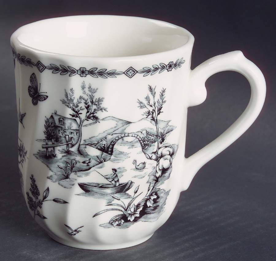 Toille Black (Charcoal, Scalloped) Mug by Churchill-1