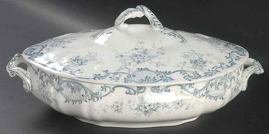 Moselle Blue Oval Covered Vegetable by F Winkle-1
