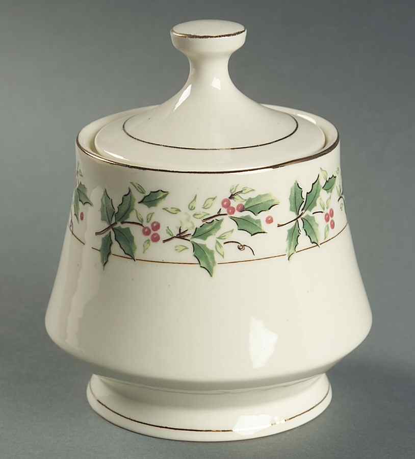 Holly Traditions Sugar Bowl & Lid by China (Made in China)-1
