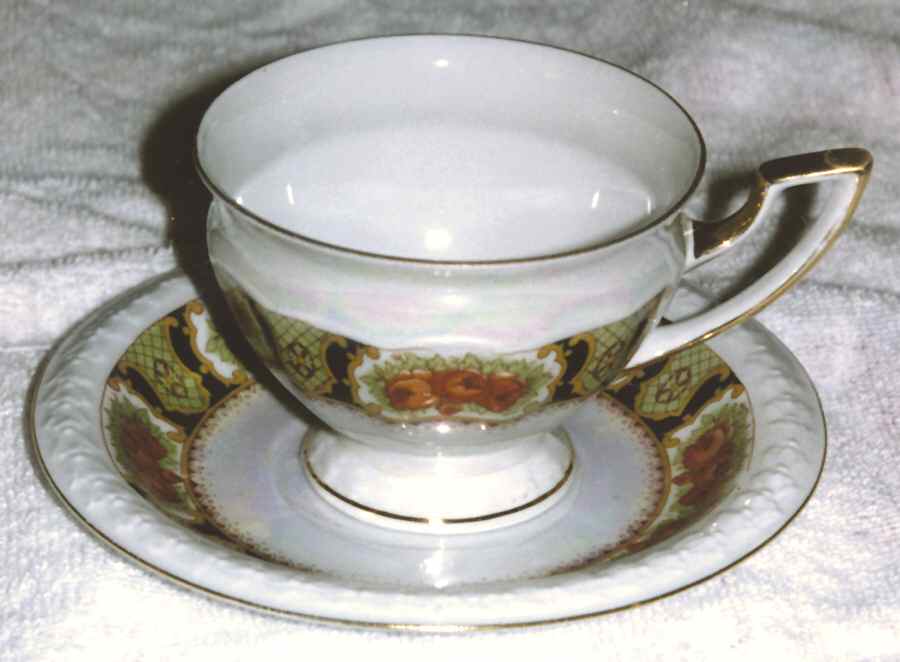 CZE143 Footed Cup & Saucer Set by Czechia-Czechoslovakia-1