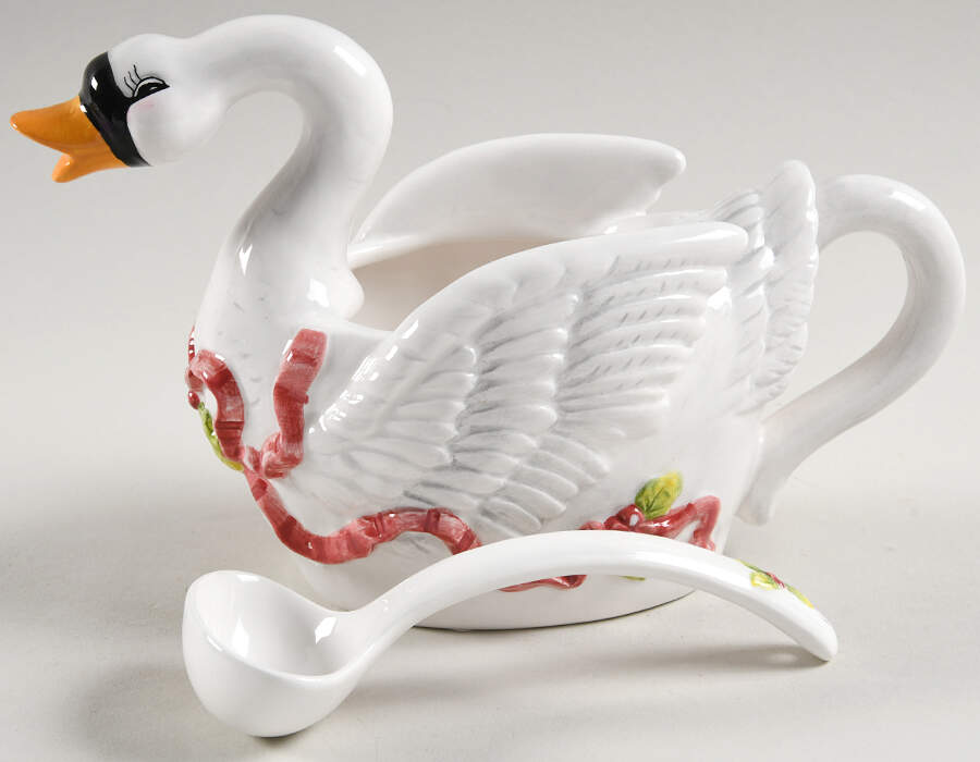 Twelve Days of Christmas, Valerie Figural Open Sauce Boat & Ladle by Cumberland Design-1