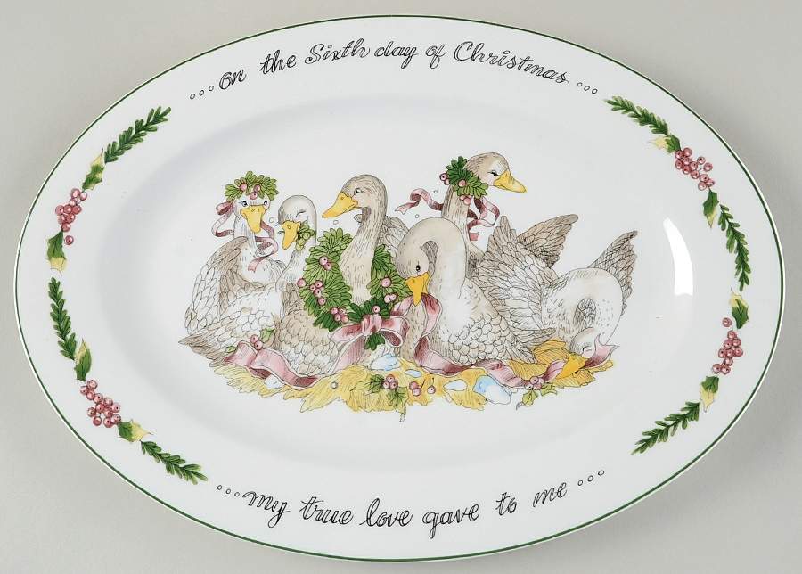 Twelve Days of Christmas, Valerie 14" Oval Serving Platter by Cumberland Design-1