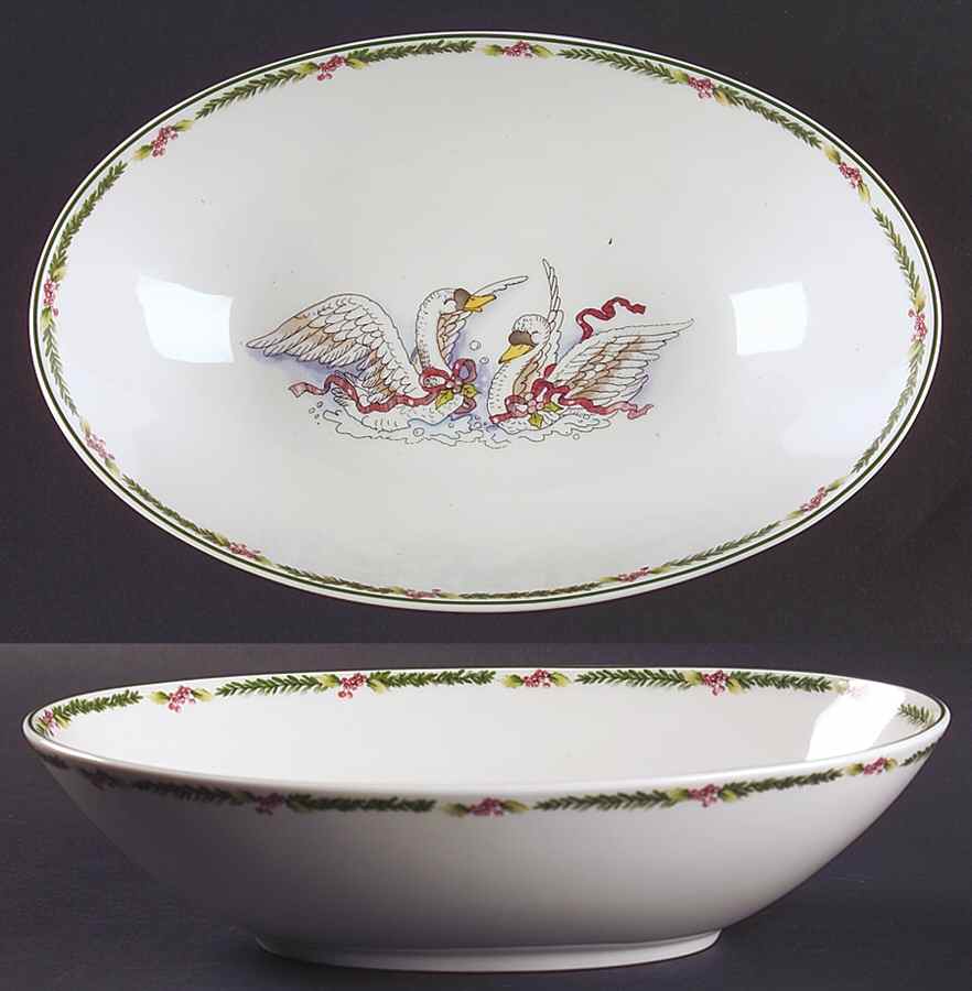 Twelve Days of Christmas, Valerie 10" Oval Vegetable Bowl by Cumberland Design-1