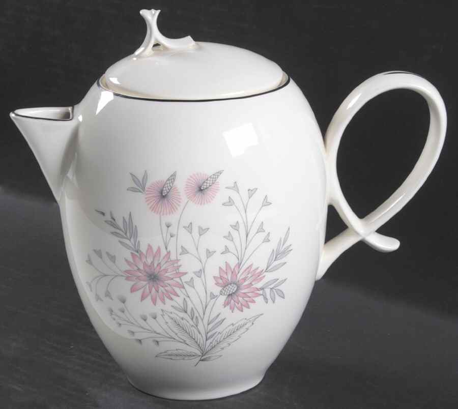 Pink Lace (Coupe) Coffee Pot & Lid by Canonsburg-1