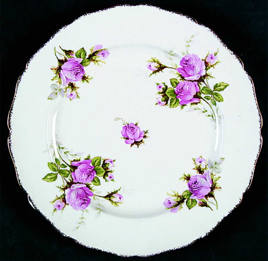 Moss Rose (Brushed Gold Trim) Salad Plate by Canonsburg-1