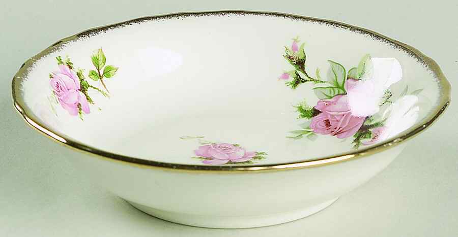 Moss Rose (Brushed Gold Trim) Fruit/Dessert (Sauce) Bowl by Canonsburg-1
