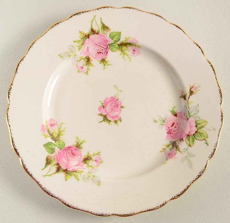 Moss Rose (Brushed Gold Trim) Bread & Butter Plate by Canonsburg-1
