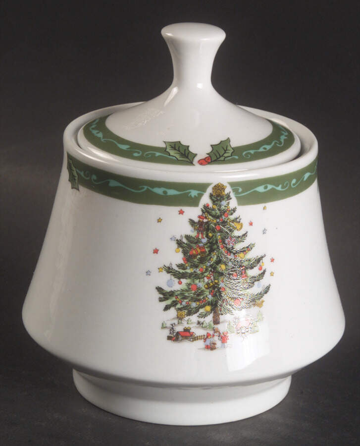 Christmas In The Park Sugar Bowl & Lid by China (Made in China)-1