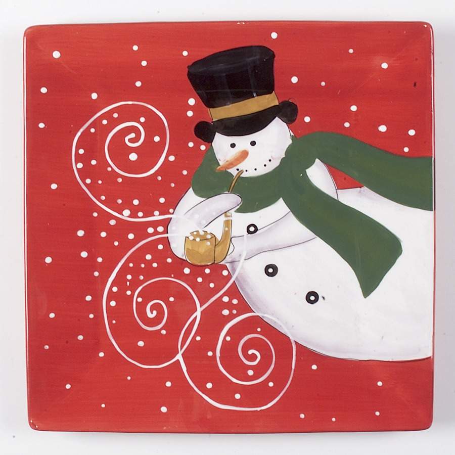 Snowmaker 13" Square Serving Platter by Certified International-1