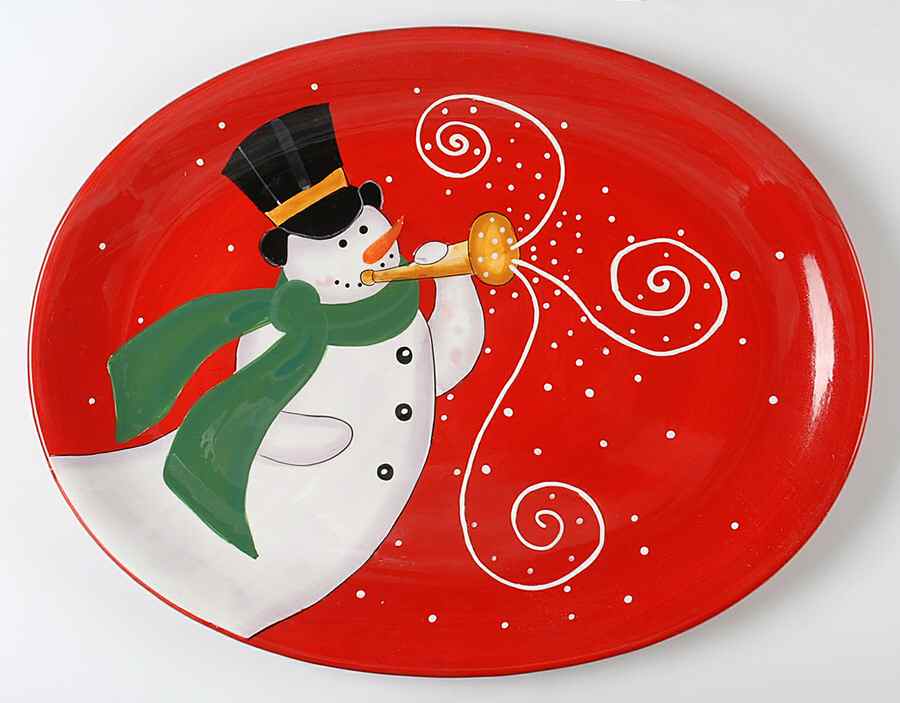 Snowmaker 18" Oval Serving Platter by Certified International-1