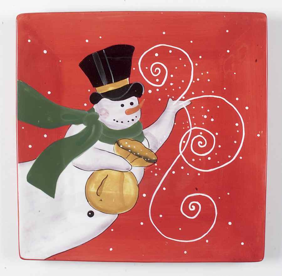 Snowmaker 13" Square Metal Platter by Certified International-1